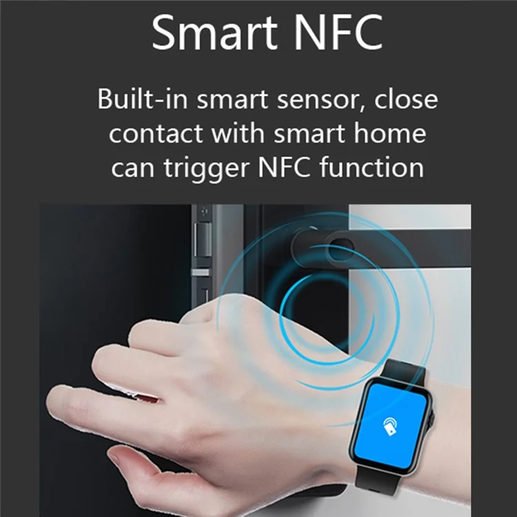 D07 1.7" Screen Women Smart Bracelet NFC Bluetooth-compatible Call Smart Watch Support Split Screen, Password Protection - Silver