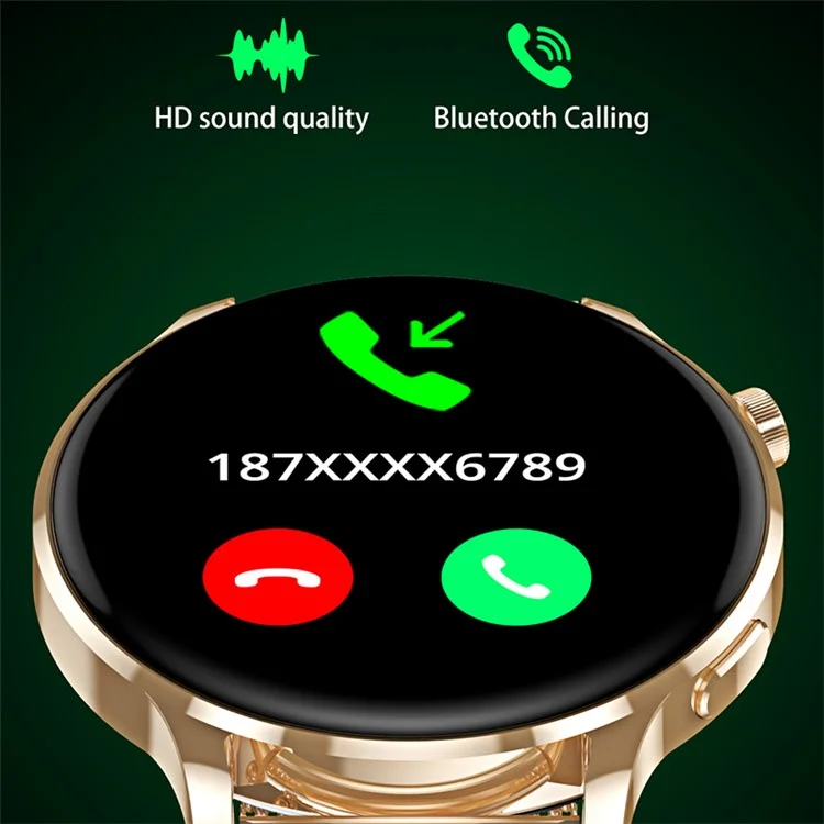 Watch3 pro 1.3" AMOLED Smart Watch with Metal Case Bluetooth-compatible Call Women Health Bracelet with Heart Rate Monitoring - Black