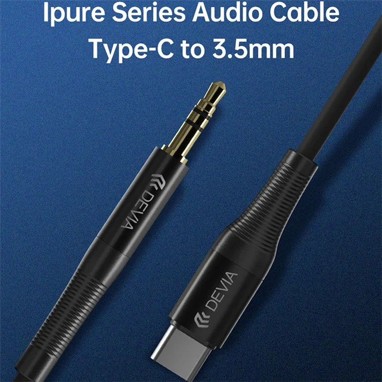 DEVIA Ipure Series 1m Type-C to 3.5mm Audio Cable Aluminum Alloy+TPE AUX Cord