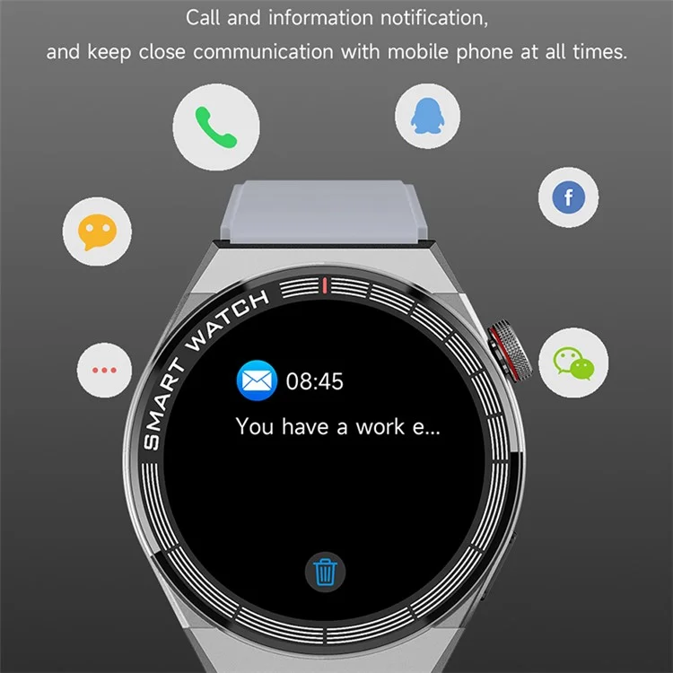 DEVIA M36 Smart Watch Pro 1 IP68 Waterproof Bluetooth-compatible Calling 1.43-inch AMOLED Health Monitor Bracelet - Silver