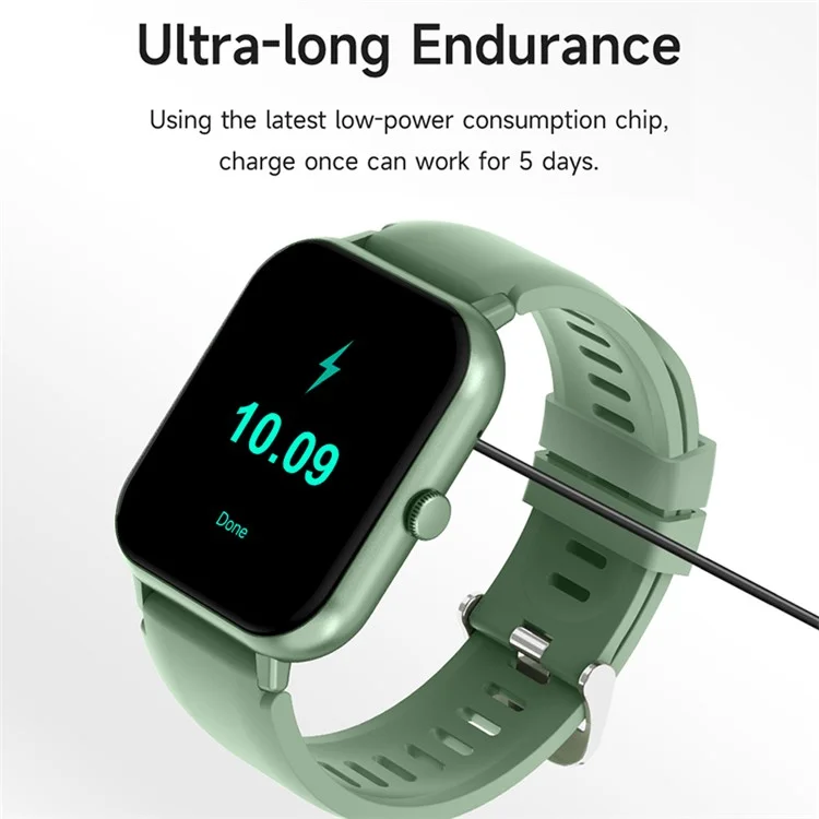 DEVIA ZL54C Smart Watch WT2 Monitor de Saúde de 1,83 polegadas IP76 Relógio Esportivo à Prova d'Água Pulseira - Verde