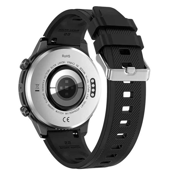 D03 1.6 Polegadas Grande Tela Smartwatch Resistente à Água Chamadas Bluetooth Rastreador de Saúde Monitor de Banda - Silicone / Preto