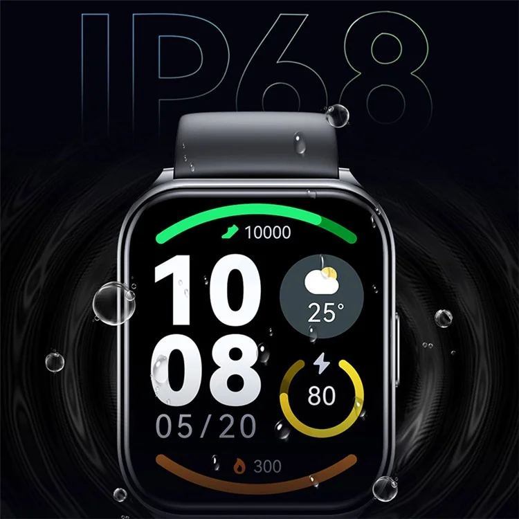 HAYLOU Watch 2 Pro Écran carré de 1,85 pouce Mode multi-sport Montre connectée - Noir