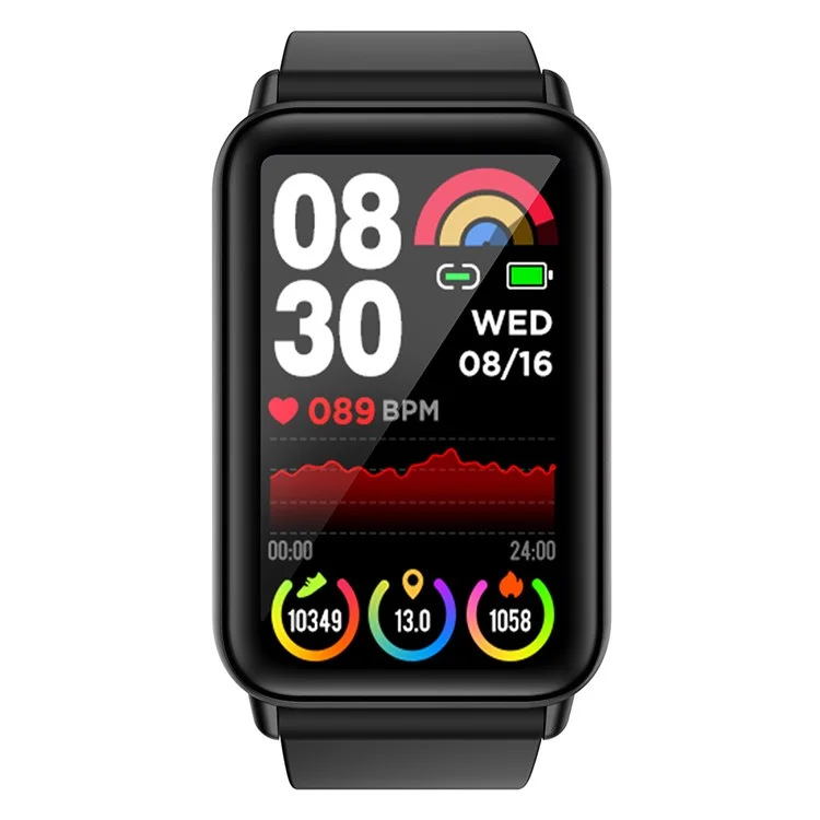 T68 Smart Watch 1.57" Full Touch Screen Bluetooth Call Sports Bracelet with Health Monitoring - Black