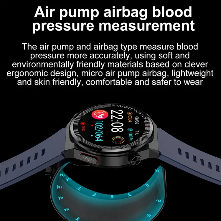 TK62 1.42-inch Health Smart Watch Precision Blood Pressure and ECG Monitoring - Red