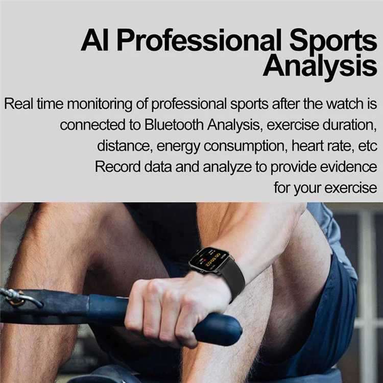 ET580 2.04" AMOLED Smart Watch Bluetooth Call ECG Health Bracelet, Lederarmband - Schwarz