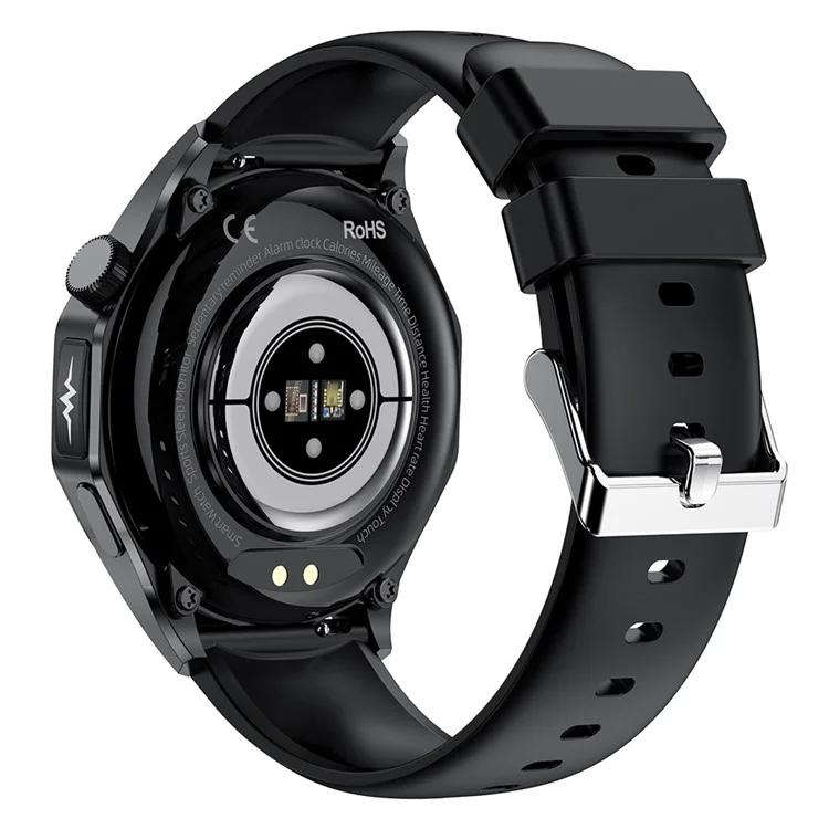 ET480 1.43" Fitness Tracker with ECG Smart Watch, Silicone Strap (APP: Hband) - Black