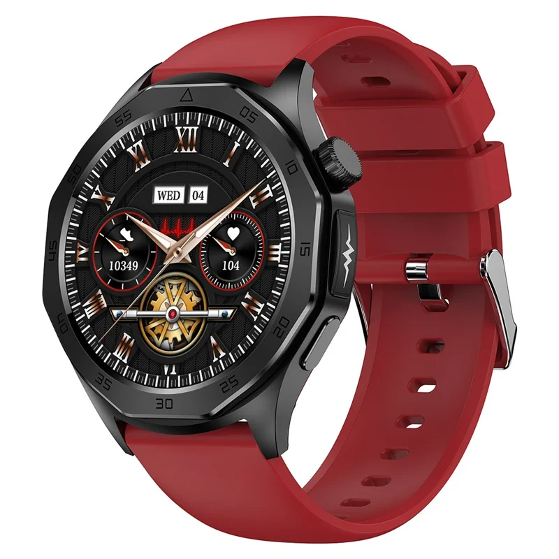 ET480 1.43" Fitness Tracker with ECG Smart Watch, Silicone Strap (APP: Hband) - Red