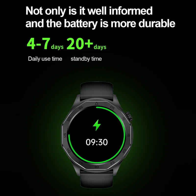 ET480 1.43" Fitness Tracker with ECG Smart Watch, Silicone Strap (APP: Hband) - Red