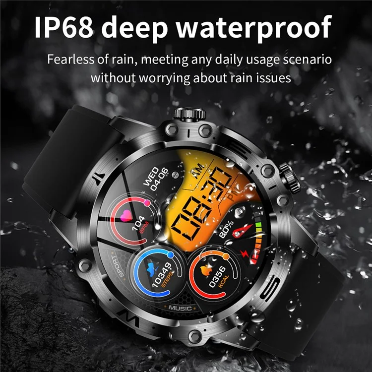 ET482 Sports Smart Watch 1.43" AMOLED Fitness Watch with Bluetooth-compatible Call, ECG, Leather Strap - Brown