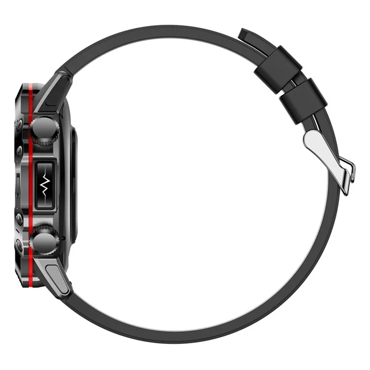 ET482 1,43" AMOLED Smartwatch mit Silikonarmband, Bluetooth-Anruf, EKG-Gesundheits-Sportwatch - Schwarz