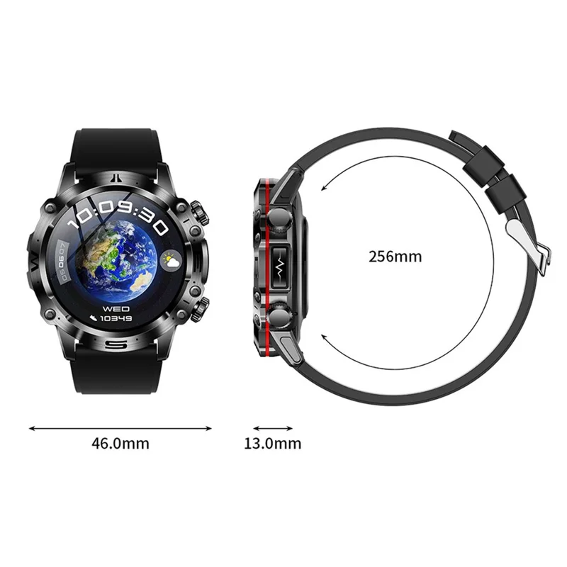 ET482 1.43" AMOLED Smart Watch con cinturino in silicone, chiamata Bluetooth ECG Health Sports Watch - Blu