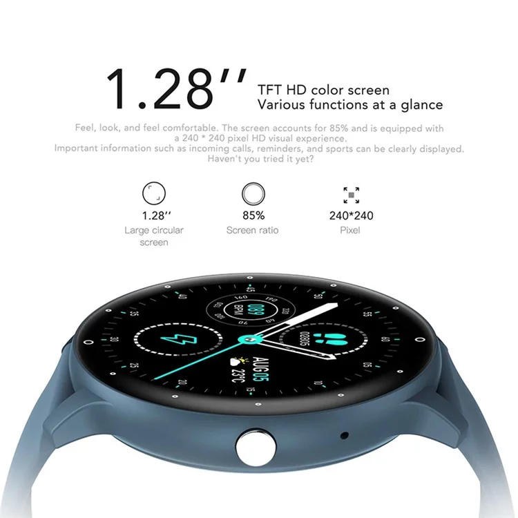 ZL02CPRO 1.28 Inch Heart Rate Monitor Multiple Sports Mode Smart Watch - Blue