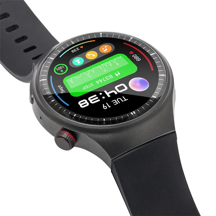 Pantalla Táctil HD AMOLED HD de 1,43 Pulgadas de 1.43 Pulgadas, IP67 Water Waterproy Android 4G Smartwatch - Negro