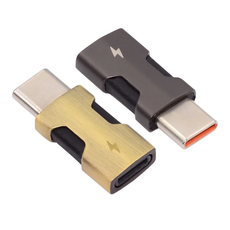 U2-058-LT021 2Pcs / Set USB-C Male to 8P Female Adapter 480Mbps Data Transfer (Gold+Dark Grey)