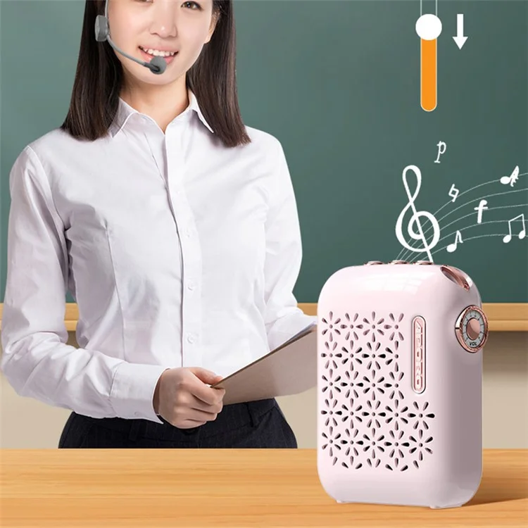 Altavoz inalámbrico Bluetooth APORO T26 2.4G portátil y mini amplificador de sonido - Rosa