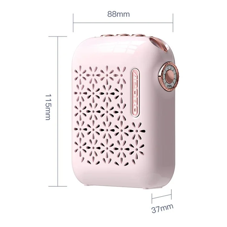 Altavoz inalámbrico Bluetooth APORO T26 2.4G portátil y mini amplificador de sonido - Rosa