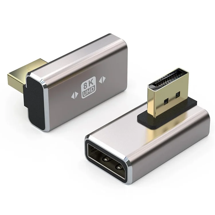 Vertical Left Angled DisplayPort DP1.4 Male to Female Coupler 8K 60Hz Converter