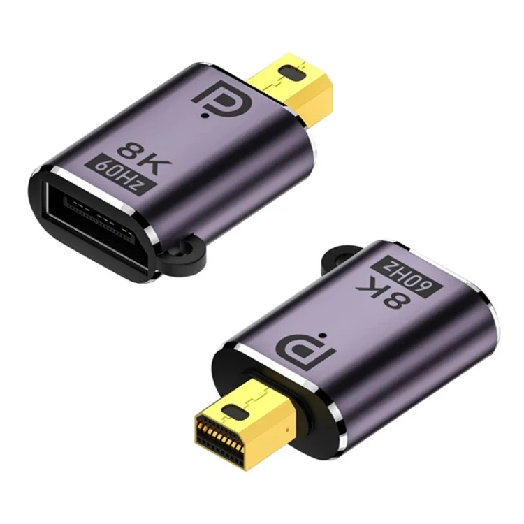 Mini DP Männlicher Adapter zu DP 1.4 Weiblicher Konverter Unterstützt 8K HD-Videoübertragung
