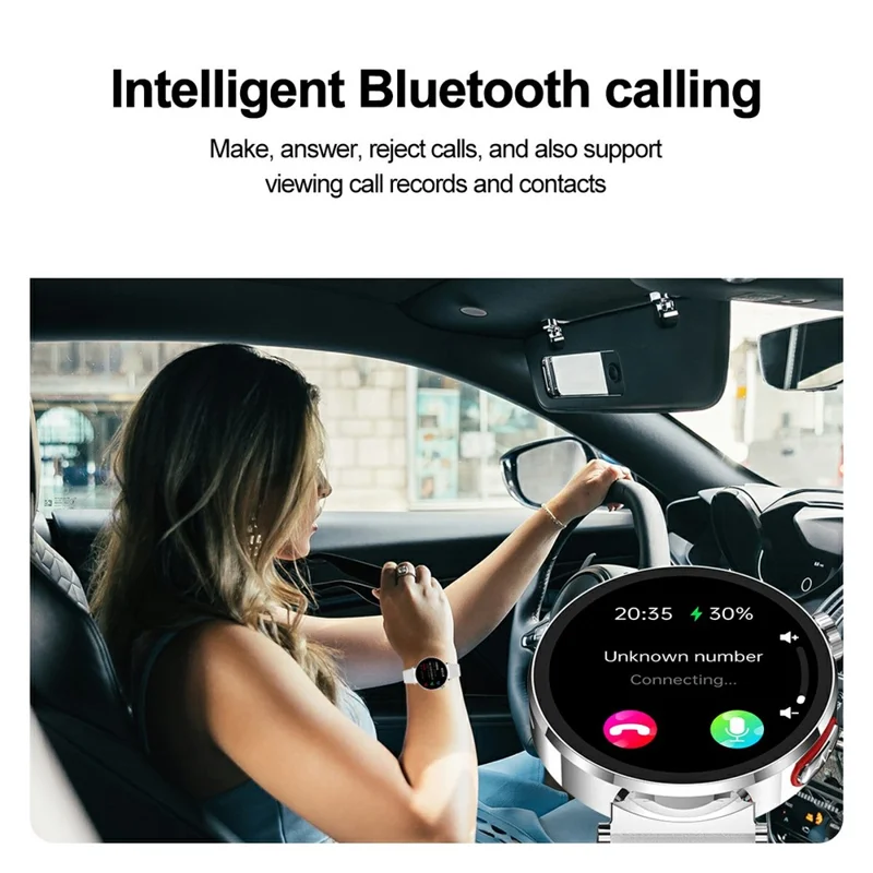 ET490 Women Health ECG Sleeping Monitor Smart Watch Waterproof Bluetooth-compatible Call Wrist Bracelet - White