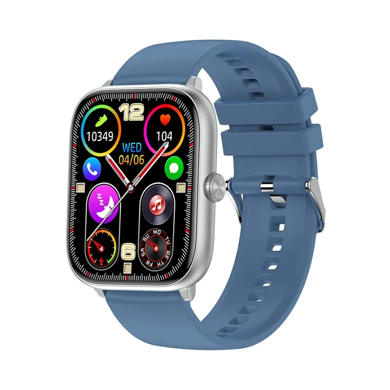 T22 2.06" AMOLED Screen Smart Watch with Bluetooth-compatible Calling, Encoder, Multi-Mode Sports - Blue