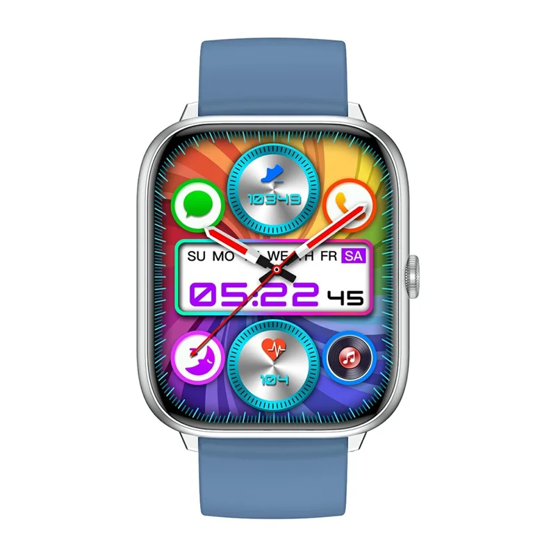 T22 2.06" AMOLED Screen Smart Watch with Bluetooth-compatible Calling, Encoder, Multi-Mode Sports - Blue