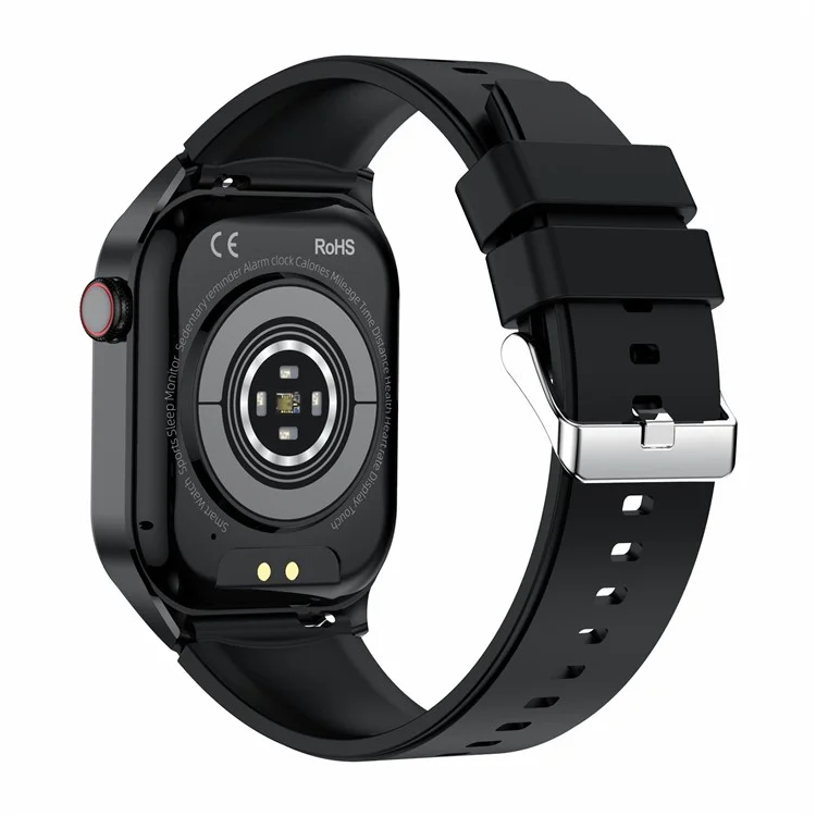 T98 AMOLED Screen Smart Watch Bluetooth-compatible Call Health Monitor Wrist Bracelet - Black