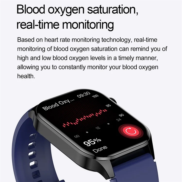 T98 AMOLED Screen Smart Watch Bluetooth-compatible Call Health Monitor Wrist Bracelet - Black