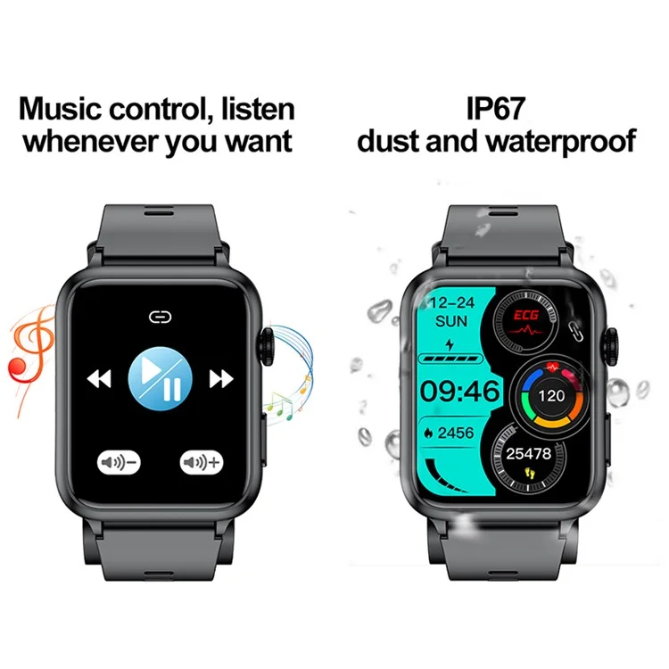 Orologio Smart TK63 Air Pump Precise Blood Pressure Fitness Tracker Sleep Monitor - Nero