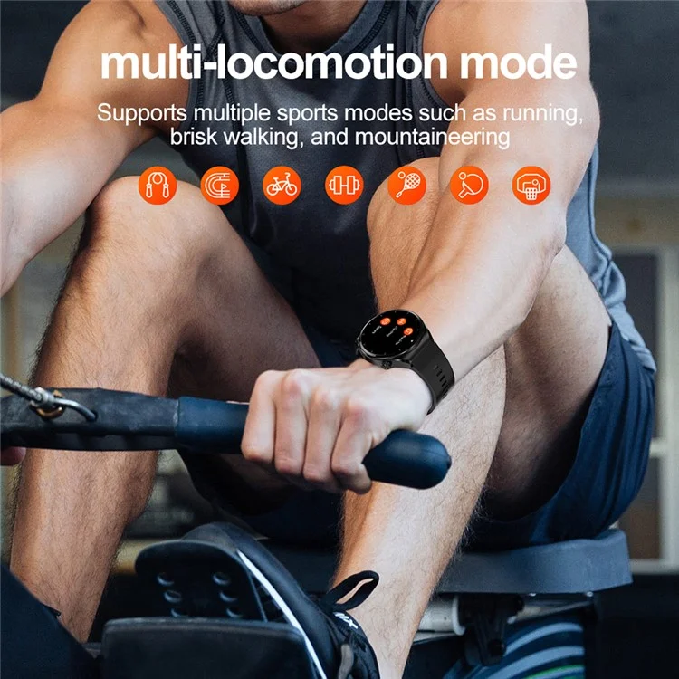 S22 Smart Watch Air Pump Type Blood Glucose Monitor Activity Fitness Tracker - Black