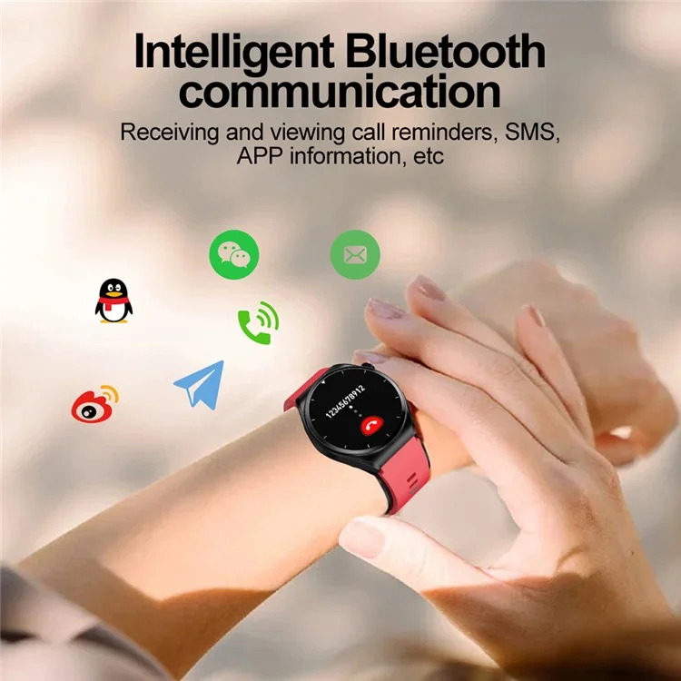S22 Smart Watch Air Pump Type Blood Glucose Monitor Activity Fitness Tracker - Black