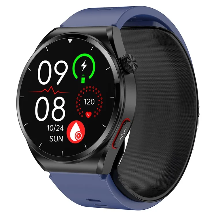 S22 Smart Watch Air Pump Type Blood Glucose Monitor Activity Fitness Tracker - Blue