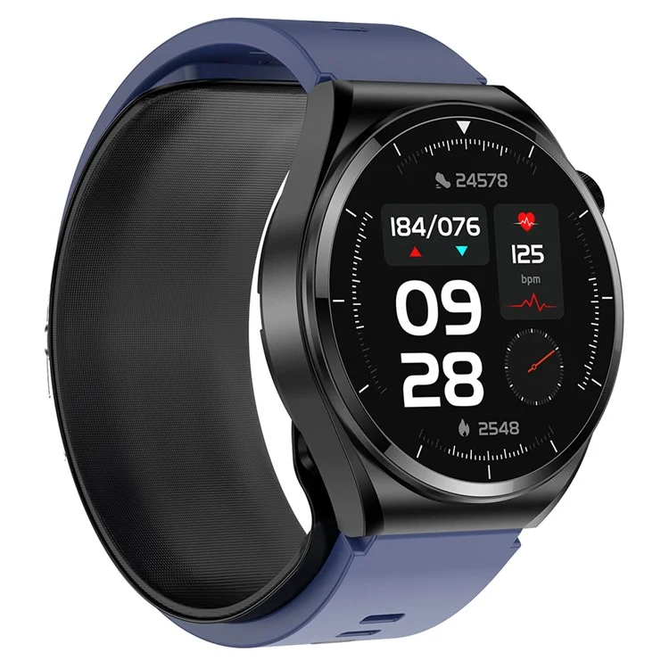 S22 Smart Watch Air Pump Type Blood Glucose Monitor Activity Fitness Tracker - Blue