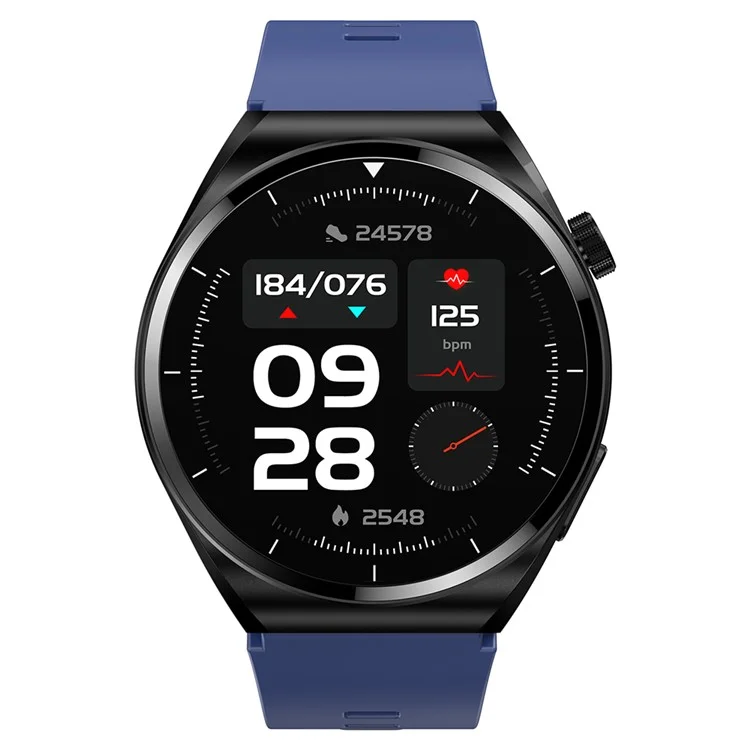 S22 Smart Watch Air Pump Type Blood Glucose Monitor Activity Fitness Tracker - Blue