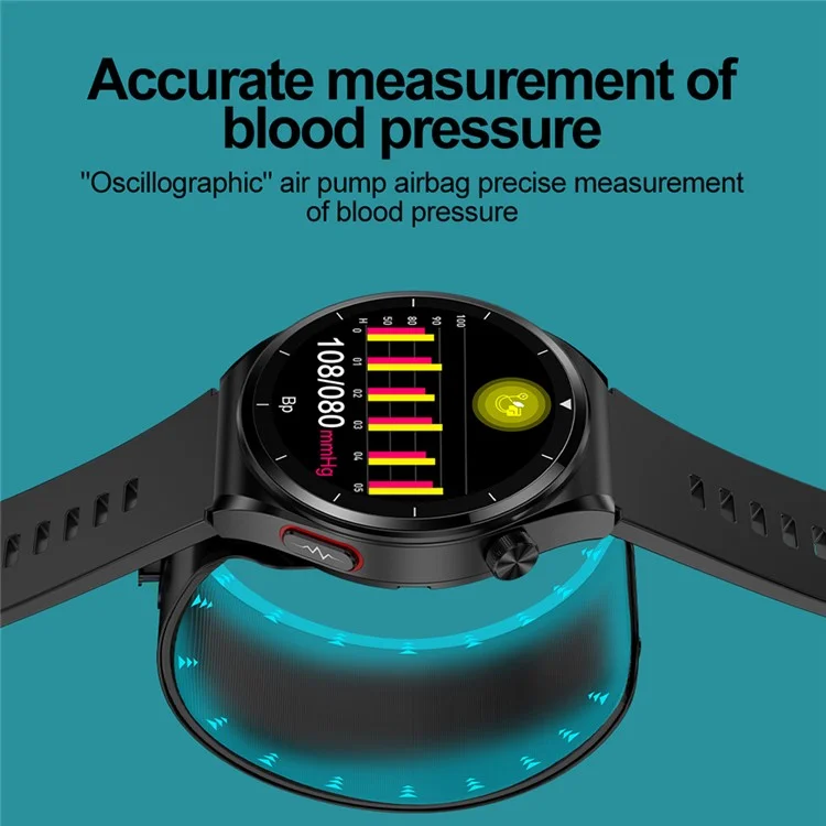 S22 Smart Watch Air Pump Type Blood Glucose Monitor Activity Fitness Tracker - Blue