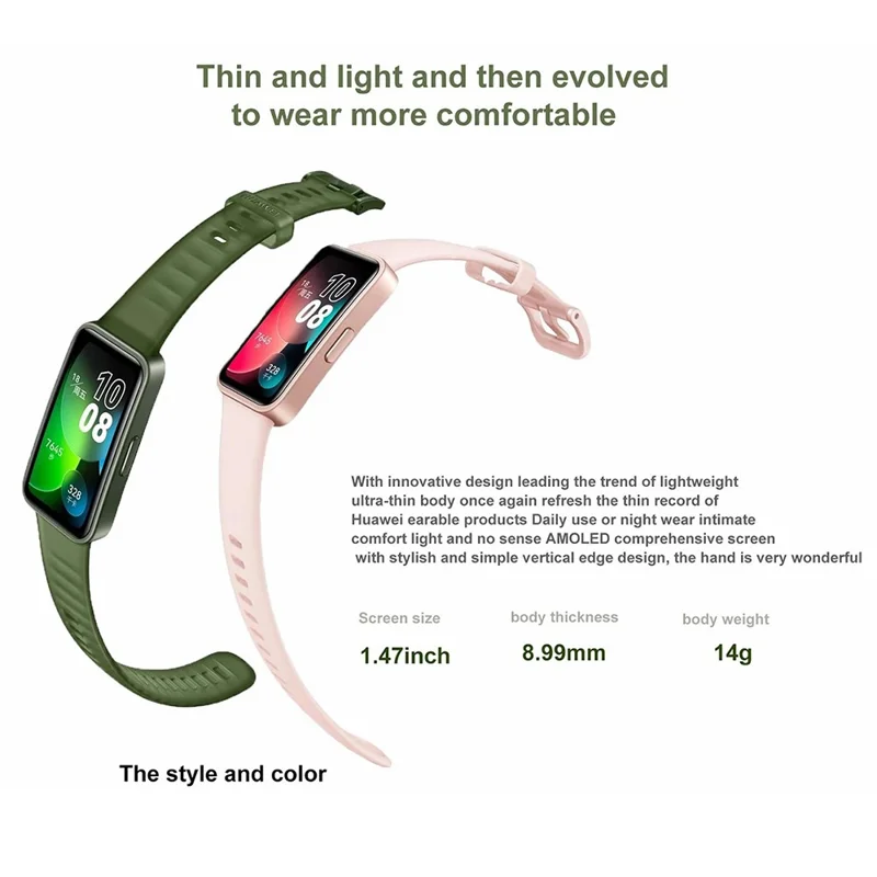 HUAWEI Band 8 1,47-Zoll AMOLED-Bildschirm Smartwatch Wasserdicht Gesundheitsmonitor Armband - Grün