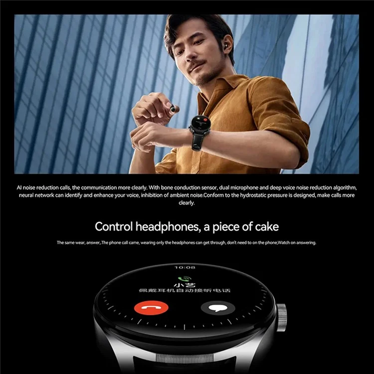 Huawei Watch Buds Brotos de 1,43 Polegadas AMOLED Earbudos e Smiltwatch 2-em-1 Relógio Elétrico - Preto