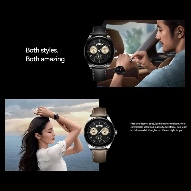 Huawei Orologio Gemme da 1,43 Pollici Auricolari AMOLED e Smartwatch 2 in 1 Orologio Elettrico - Nero