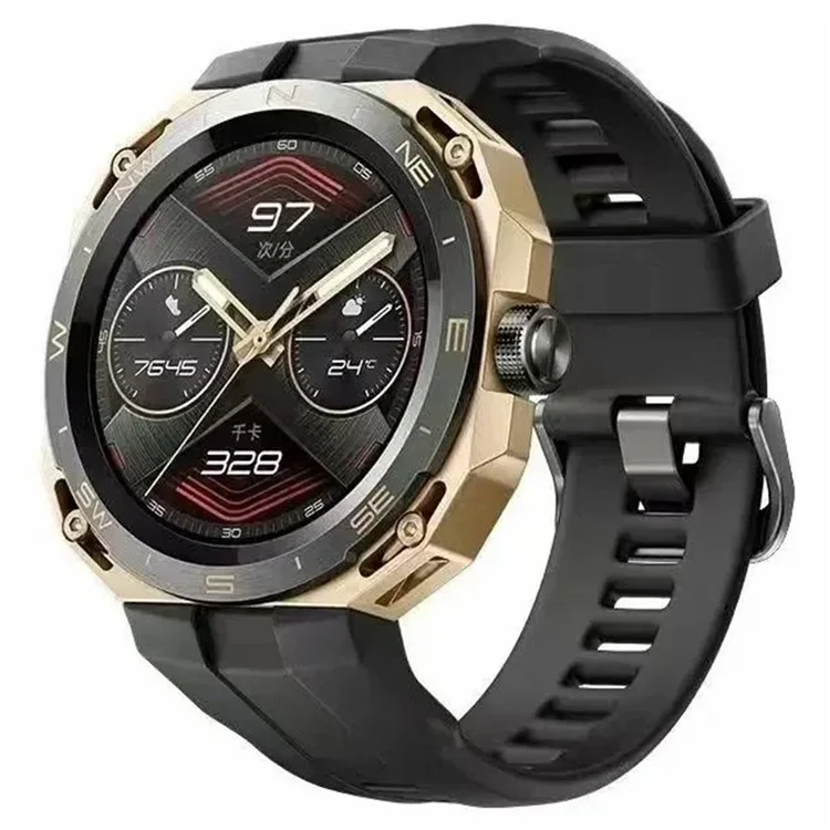 HUAWEI WATCH GT Cyber Montre connectée avec écran AMOLED 1,32 pouces et appels Bluetooth - Noir / Doré