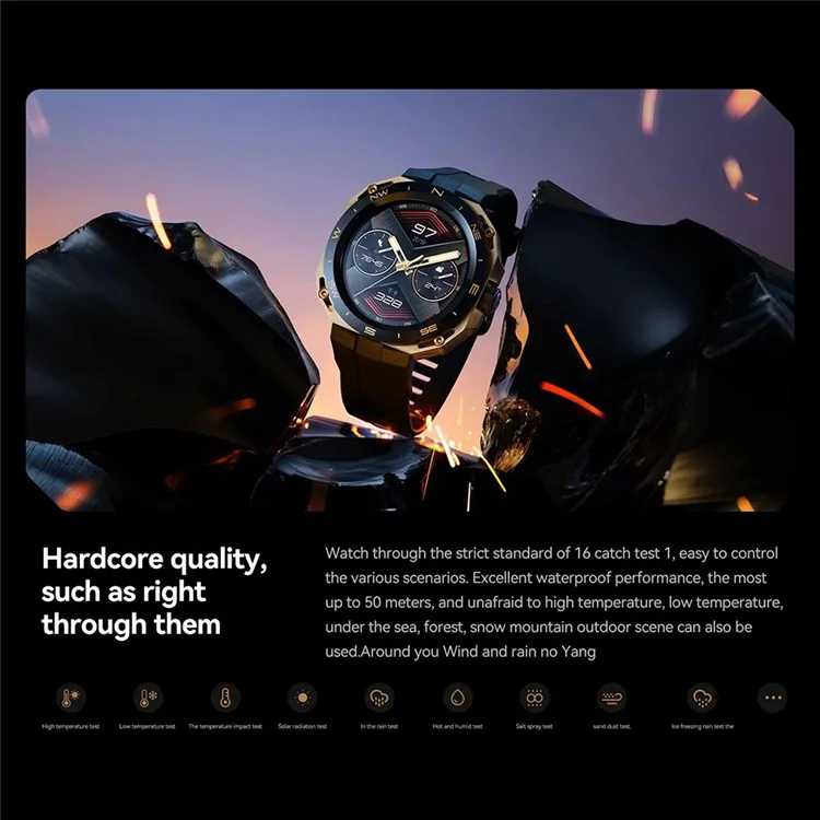 Huawei Watch GT Cyber ​​1,32 Polegadas de Tela AMOLED Bluetooth Calling Smart Watch Watch - Preto / Ouro