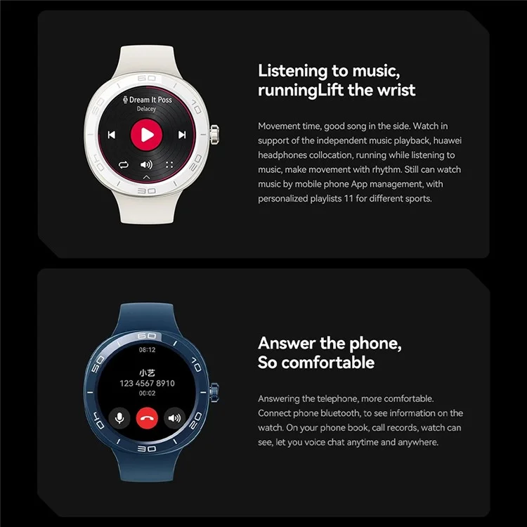 HUAWEI WATCH GT Cyber Montre connectée avec écran AMOLED 1,32 pouces et appels Bluetooth - Noir / Doré