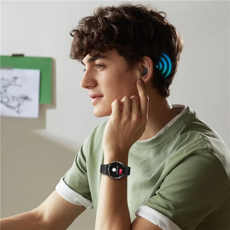 X10 2-in-1 1.39-inch Smart Watch with Earbuds, Flip Cover Version - Silver