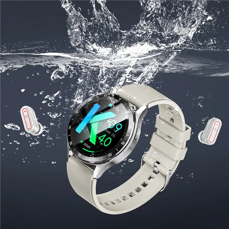 X10 2-in-1 1.39-inch Smart Watch with Earbuds, Flip Cover Version - Silver