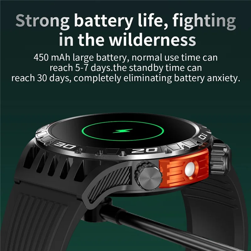 HT22 1.46-inch Round Smart Watch Waterproof Bluetooth-compatible Calling Sports Watch - Black+Green