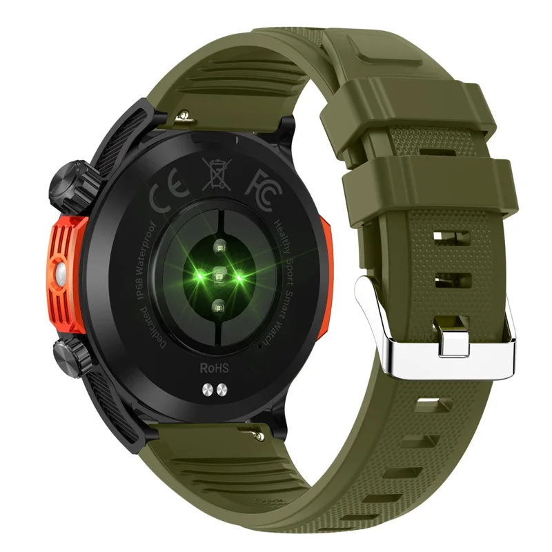 HT22 1.46-inch Round Smart Watch Waterproof Bluetooth-compatible Calling Sports Watch - Black+Green