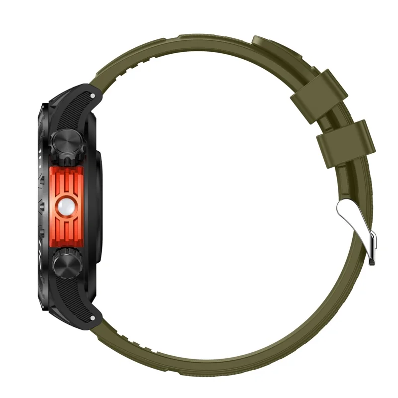 HT22 1.46-inch Round Smart Watch Waterproof Bluetooth-compatible Calling Sports Watch - Black+Green