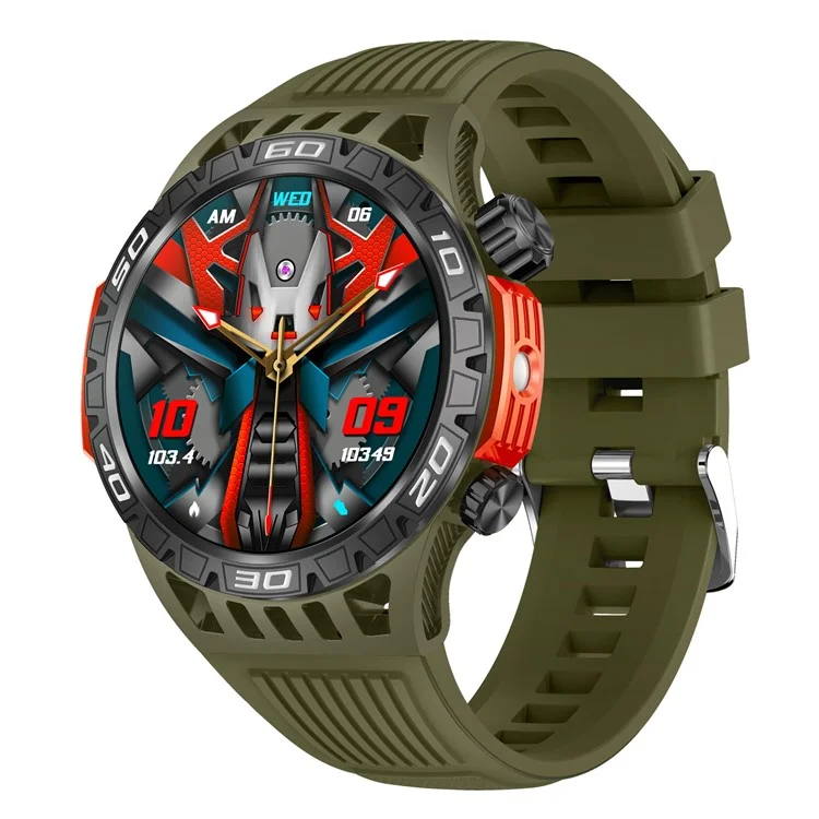 HT22 1.46-inch Round Smart Watch Waterproof Bluetooth-compatible Calling Sports Watch - Green