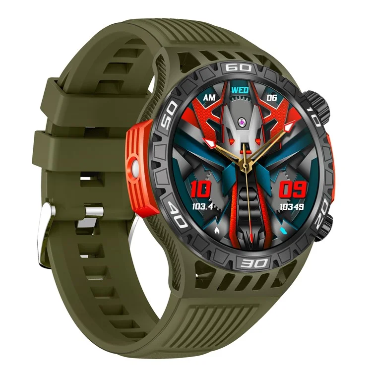 HT22 1.46-inch Round Smart Watch Waterproof Bluetooth-compatible Calling Sports Watch - Green