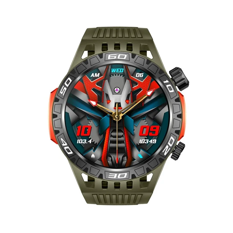 HT22 1.46-inch Round Smart Watch Waterproof Bluetooth-compatible Calling Sports Watch - Green