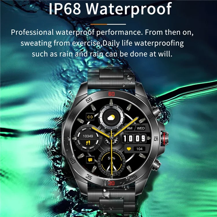 NX1 Pro Luxury Metal Business Smart Watch Health Monitoring Bluetooth Calling Water of Sports Watch - Schwarz